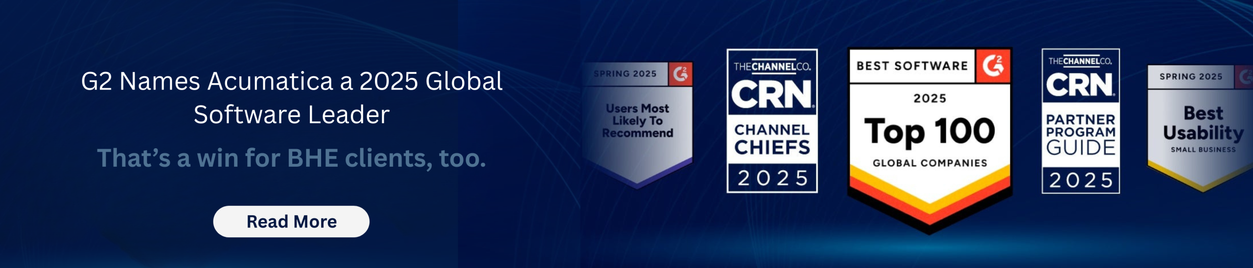 Acumatica wins Global summit awards. A win or BHE clients too!